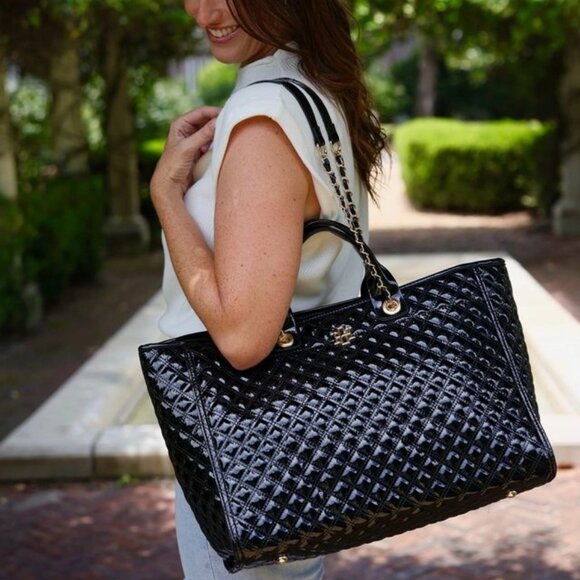 Caroline Hill Handbags - Caroline Hill Melissa Black Patent Leather Tote Handbag